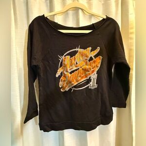 Harley Davidson XS Off the shoulder 3/4 sleeve shirt black